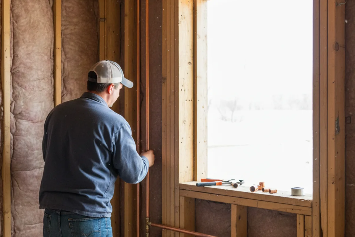Licensed plumber running new copper supply lines in a Rainbow City home