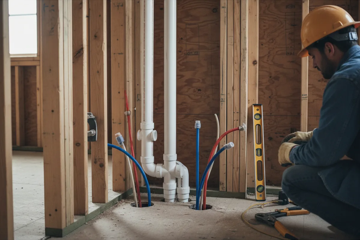 Drain and supply rough-in during Leak Detection in Rainbow City