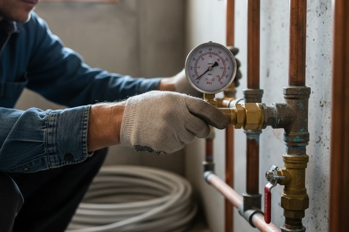 Pressure testing a repaired line during Water Line Repair in Rainbow City